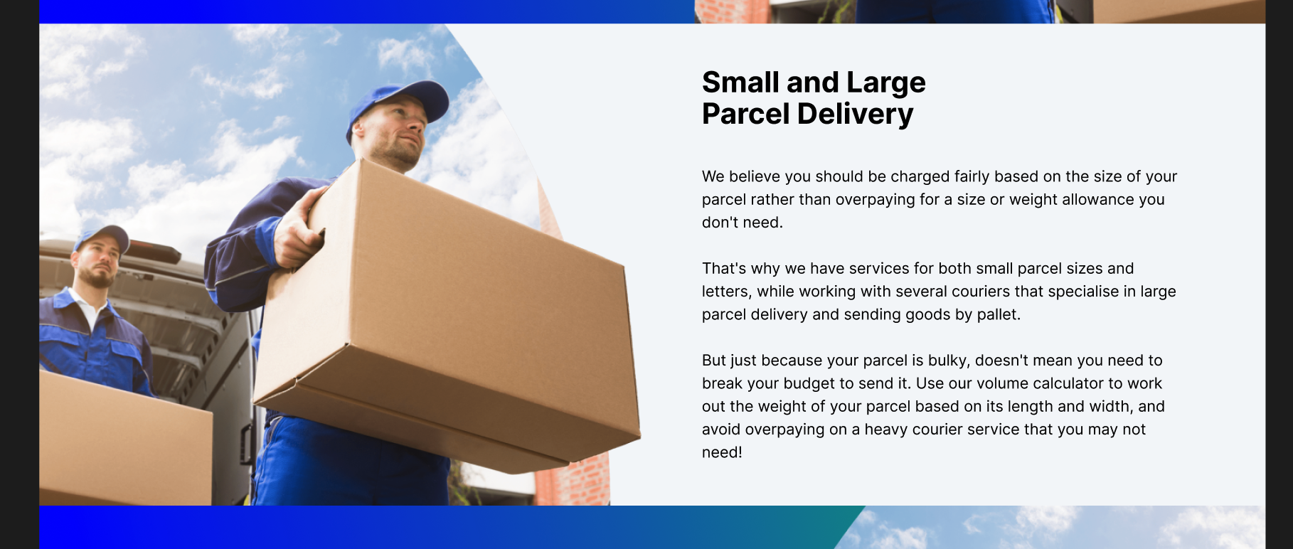 Delivery workers handling packages